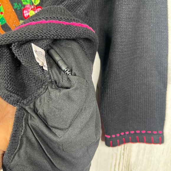 Vintage Quacker Factory Women's Sweater  1X Plus Embroidered Holiday Heart Tree - Picture 13 of 16